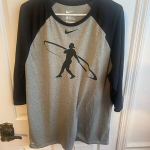 Nike Men's Black and Gray (Ken Griffey Jr) “Swingman” 3/4 sleeve